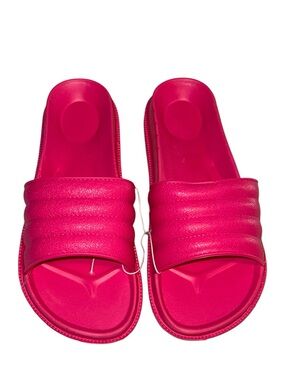 Girls Pink Rubber Slide Sandals -New 5/6